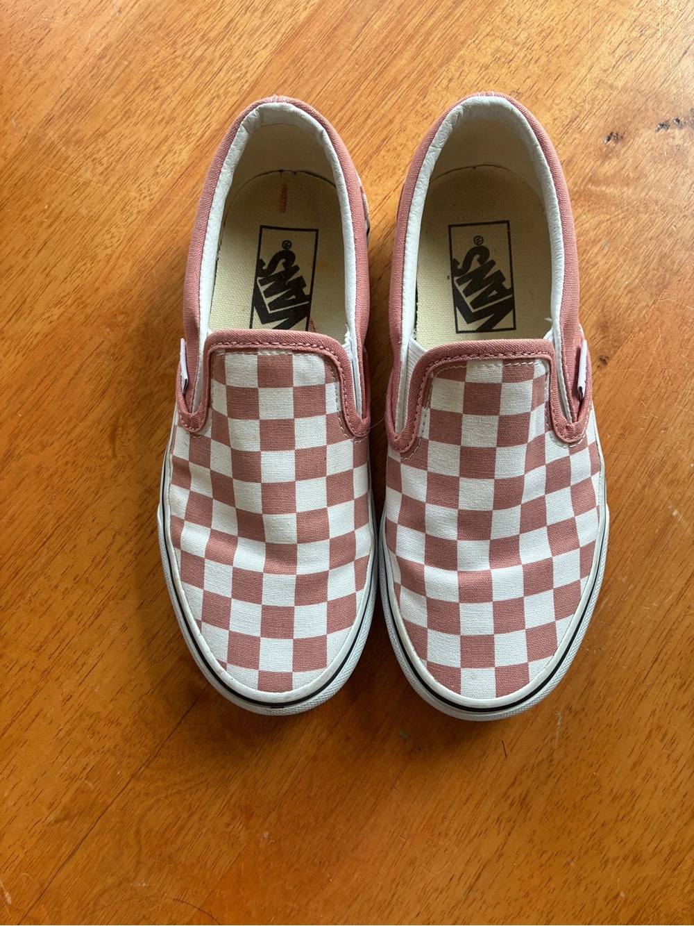 Vans Slip-On Checkerboard Sneakers - Dusty Pink & White